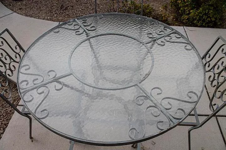 Vintage Wrought Iron Industrial Style Patio Table & 4 Chairs - 4