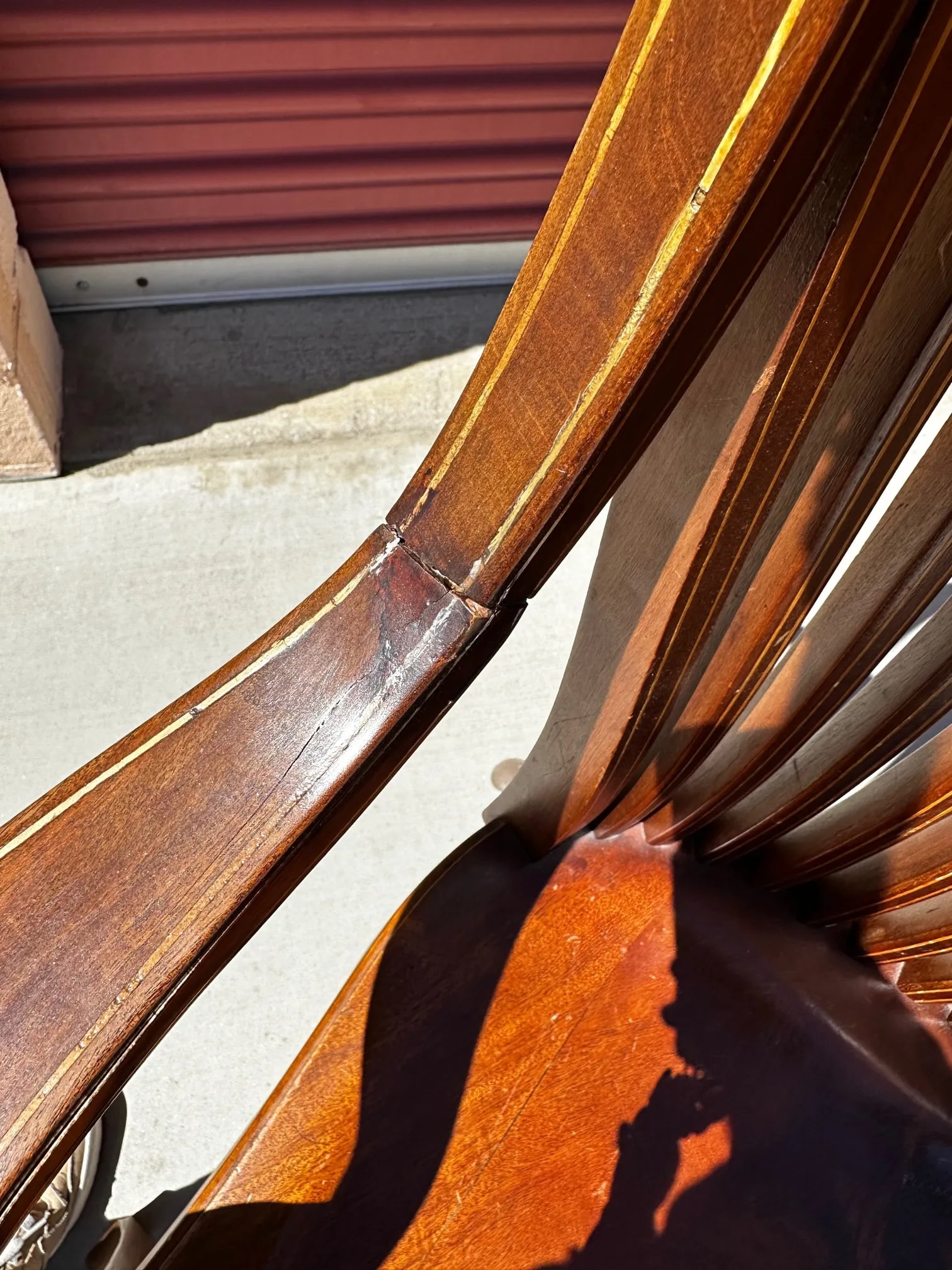 Antique Windsor Style Slat Back Arm Chair - 11