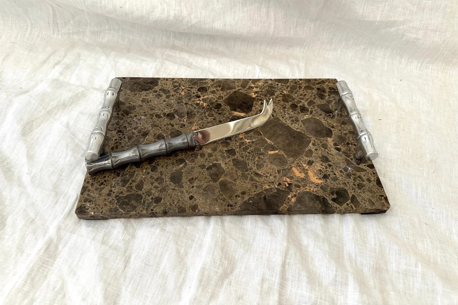 Atticus Marble Cheese Board W/Knife Set - 3