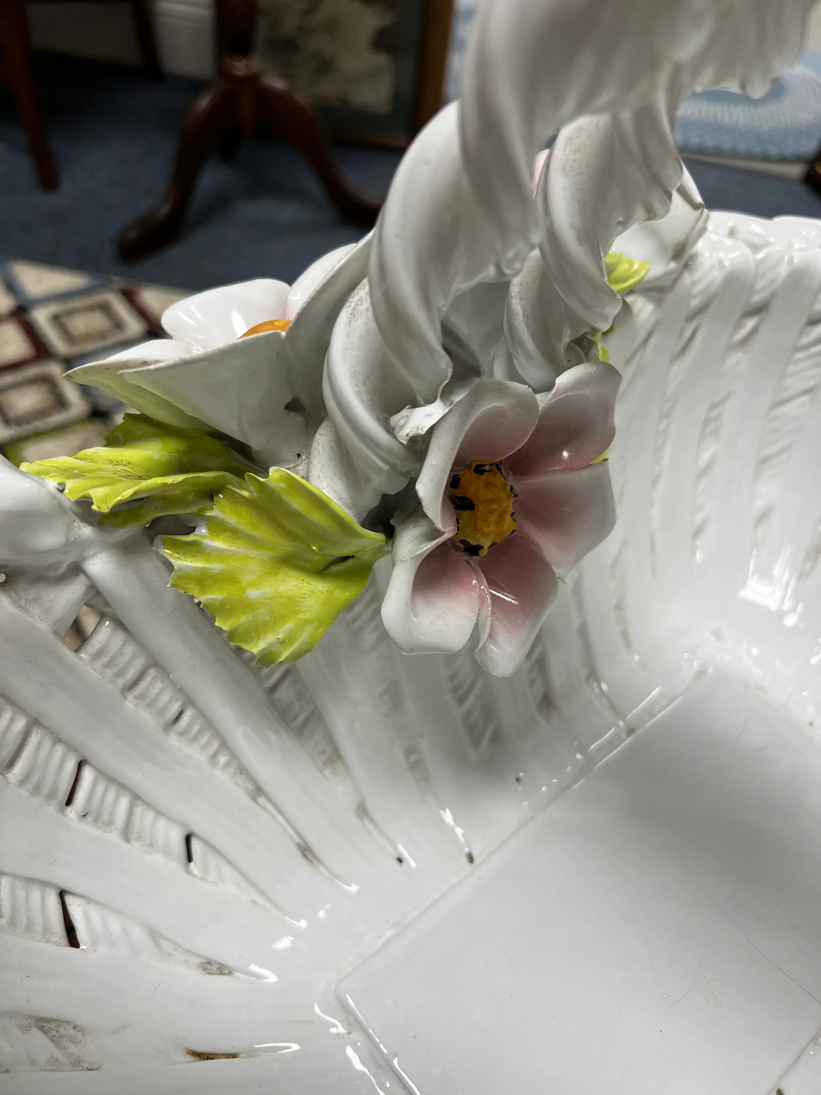 Vintage Capodimonte Flower Basket - 4