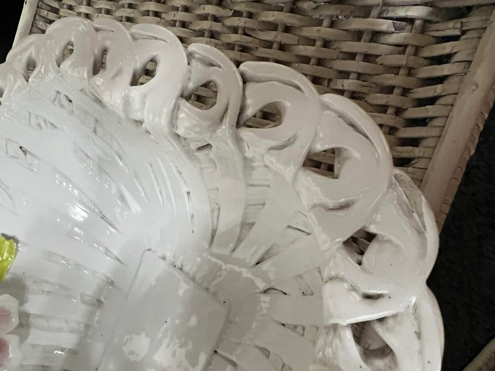 Vintage Capodimonte Flower Basket - 5