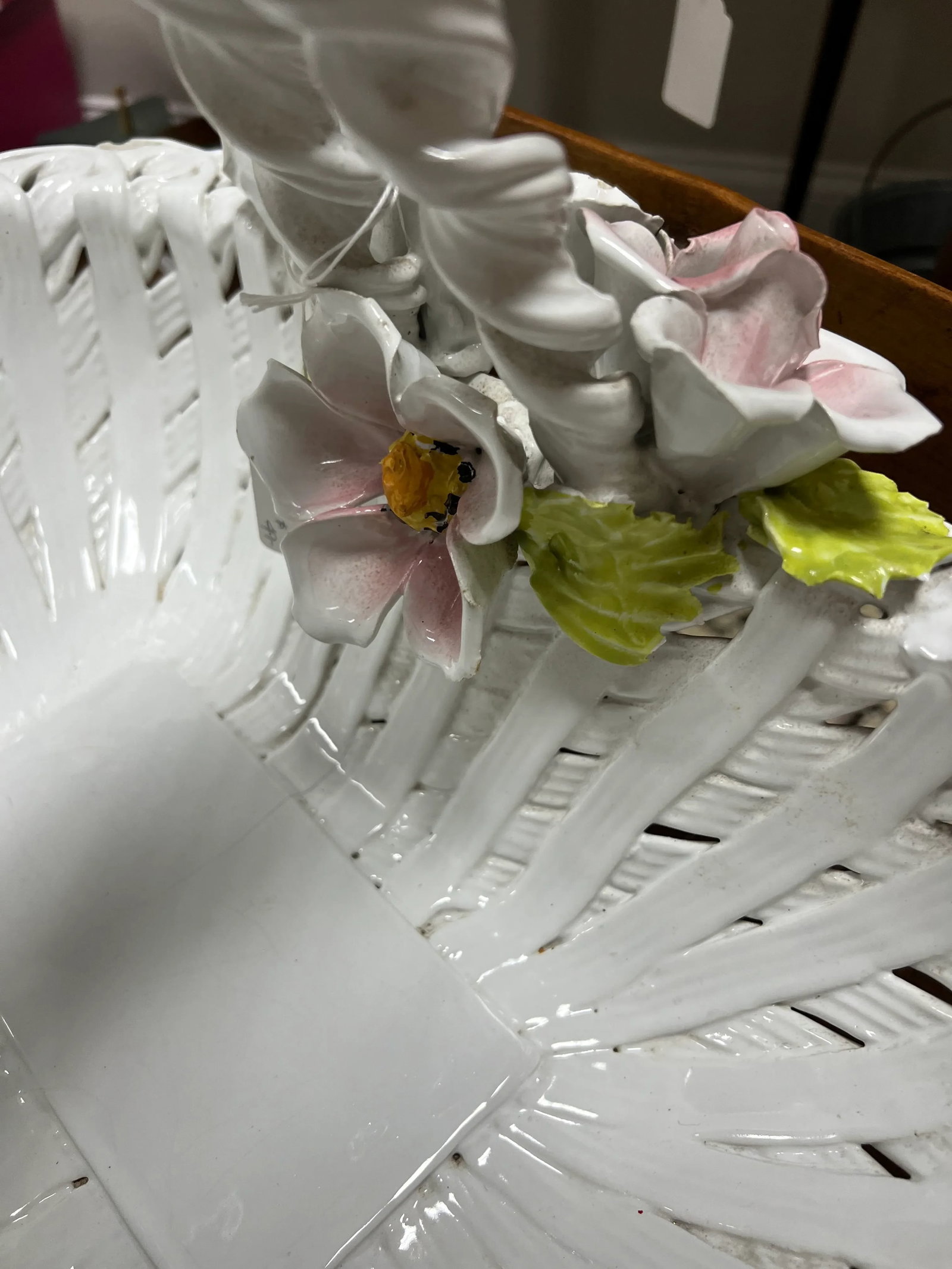 Vintage Capodimonte Flower Basket - 6