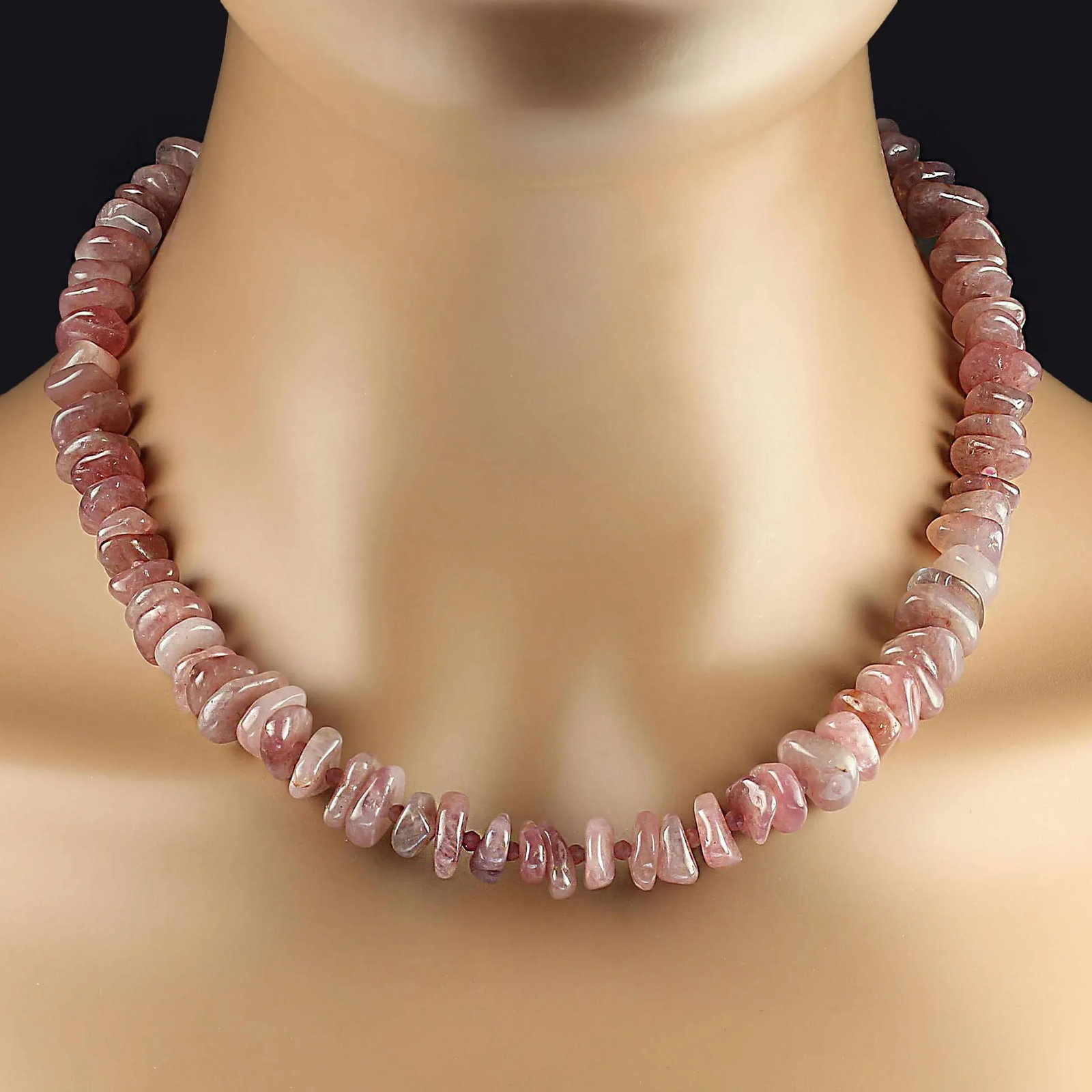 Unique Madagascar Rose Quartz Necklace - 3