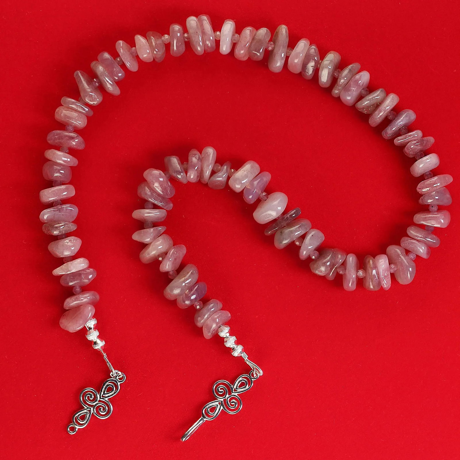 Unique Madagascar Rose Quartz Necklace - 5