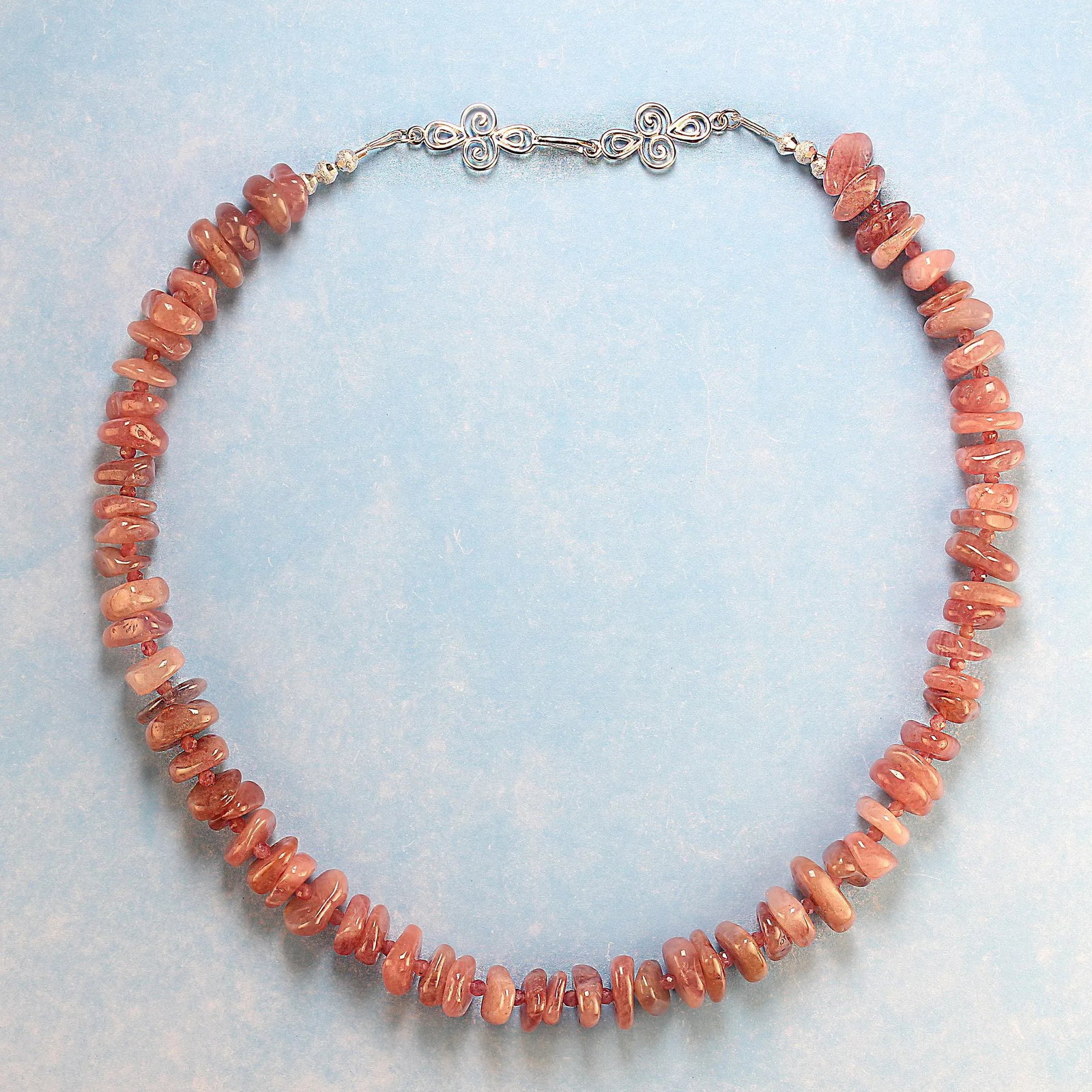 Unique Madagascar Rose Quartz Necklace - 7
