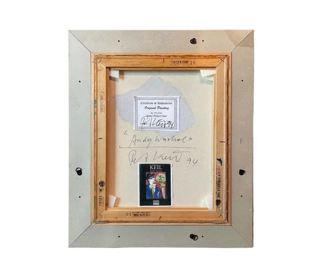 Andy Warhol by Artist Peter Keil Original Painting Framed - 2