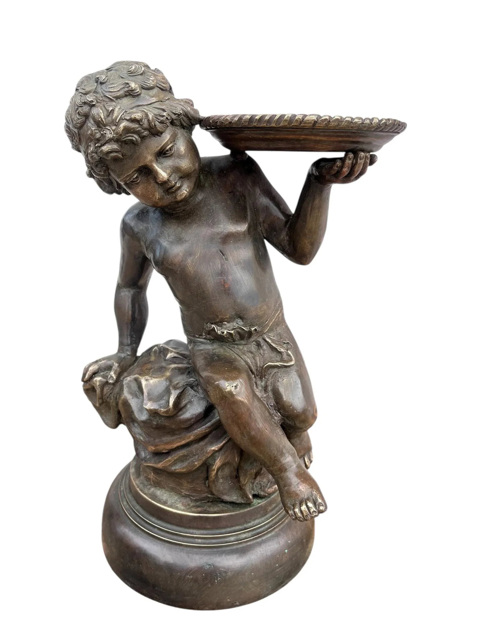 1980s Bronze Maitland Smith Cherub Sculpture - 7