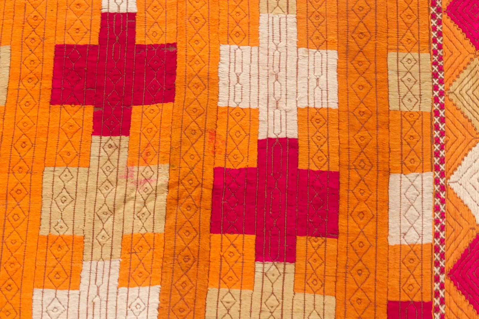 Antique Ceremonial Indian Phulkari Throw - 5