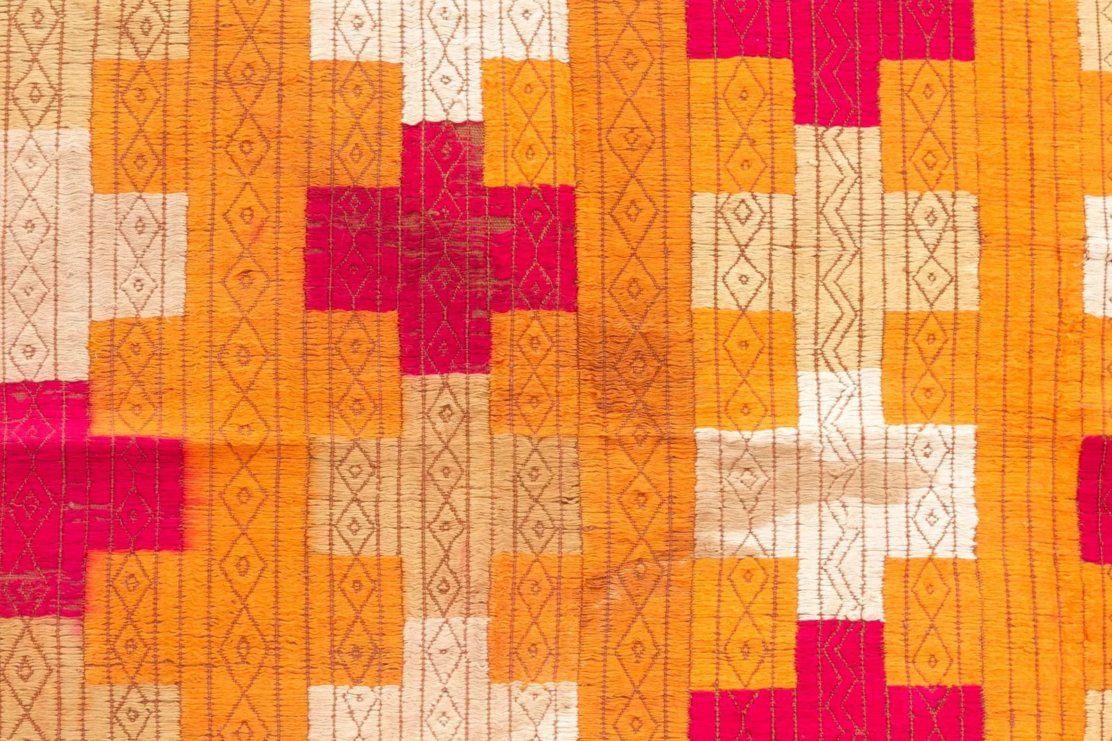 Antique Ceremonial Indian Phulkari Throw - 6