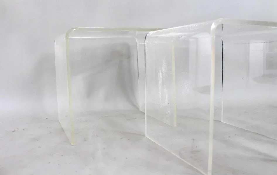 Set of 3 Lucite Nesting Tables Mid Century Modern - 2