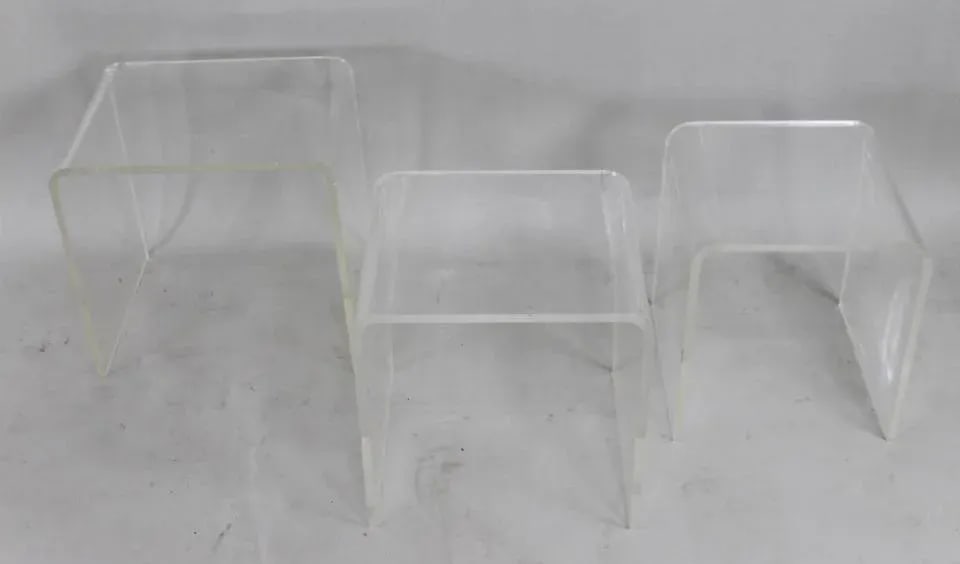 Set of 3 Lucite Nesting Tables Mid Century Modern - 3