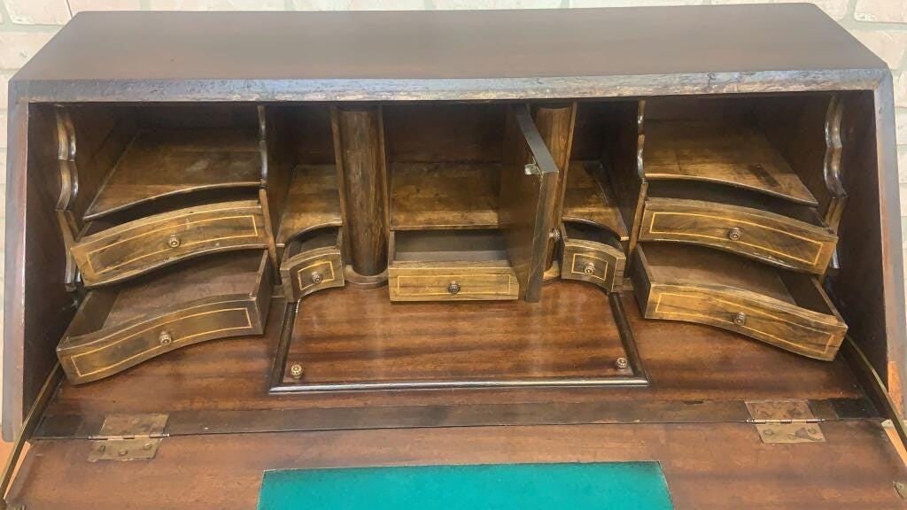 Antique Spanish Drop Front Secretary Desk - 9