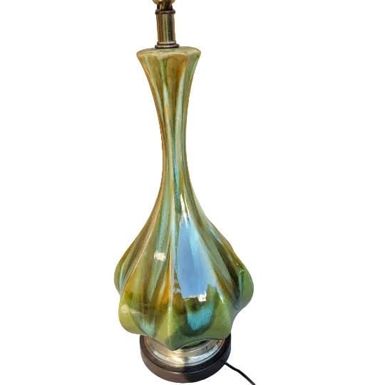 Vintage Retro Green Table Lamp - Pair - 4