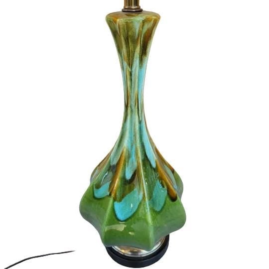 Vintage Retro Green Table Lamp - Pair - 5