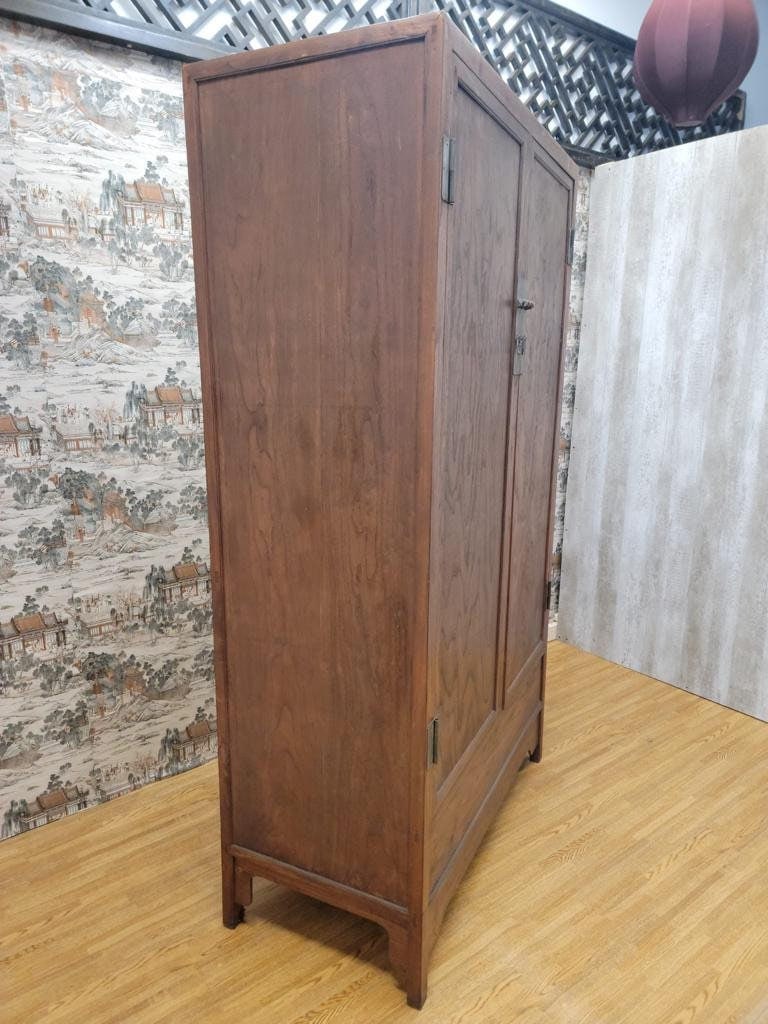 Antique Shanxi Province Elm Armoire Storage Highboy Storage - Pair - 5