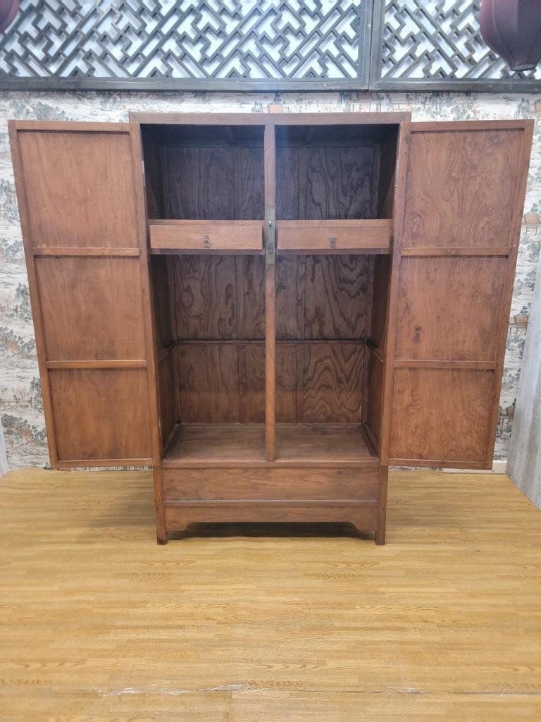 Antique Shanxi Province Elm Armoire Storage Highboy Storage - Pair - 7