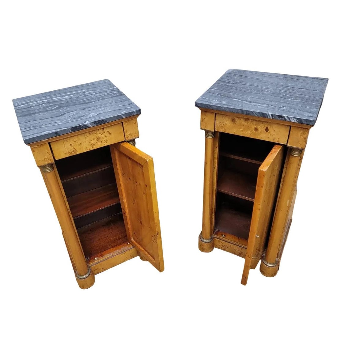 Antique Biedermeier Style Console Table with Two Side Chests - 7