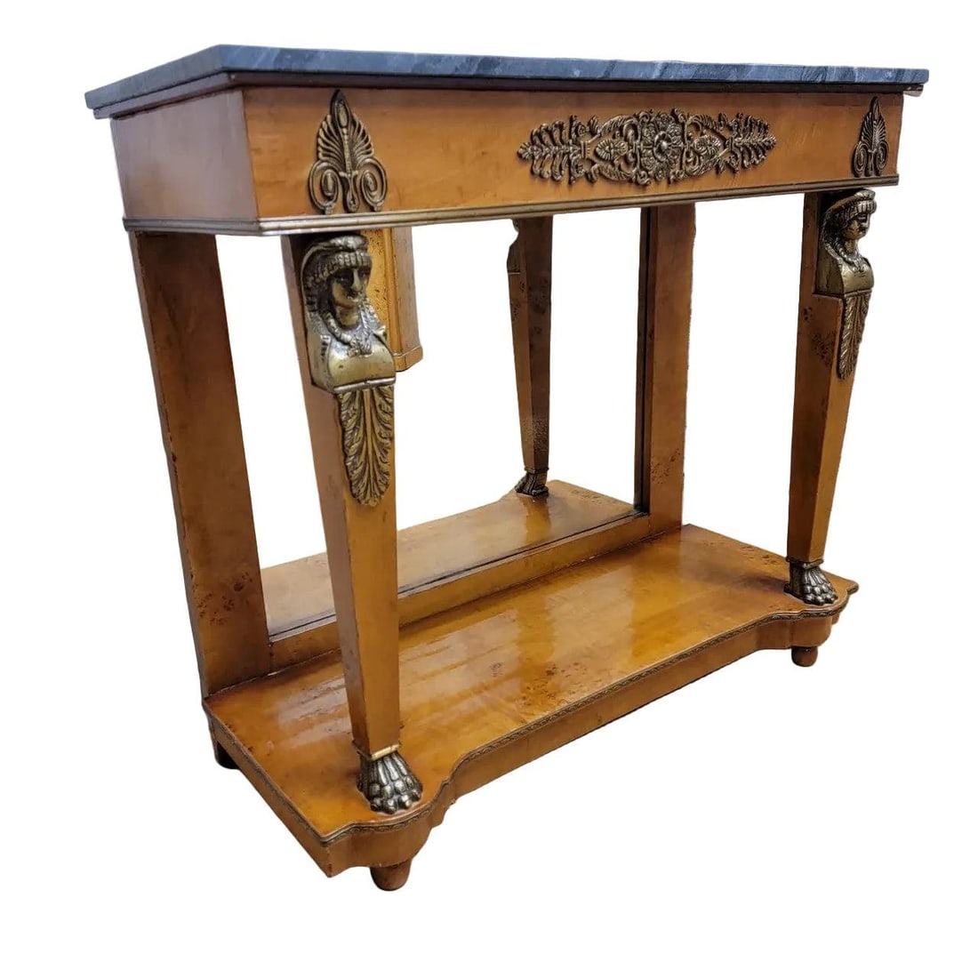 Antique Biedermeier Style Console Table with Two Side Chests - 8