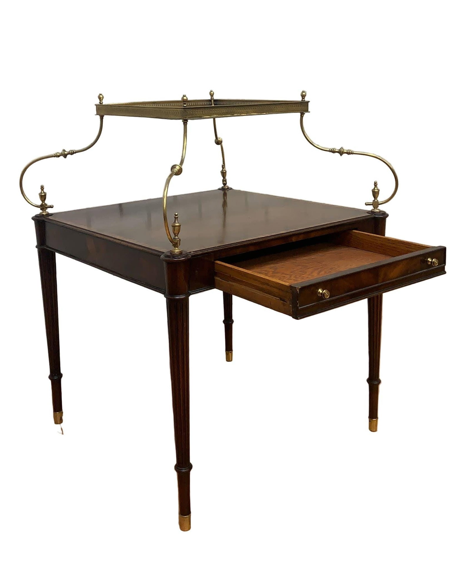 Antique Weiman Heirloom French Louis Style Brass Mounted Tray Table - 2