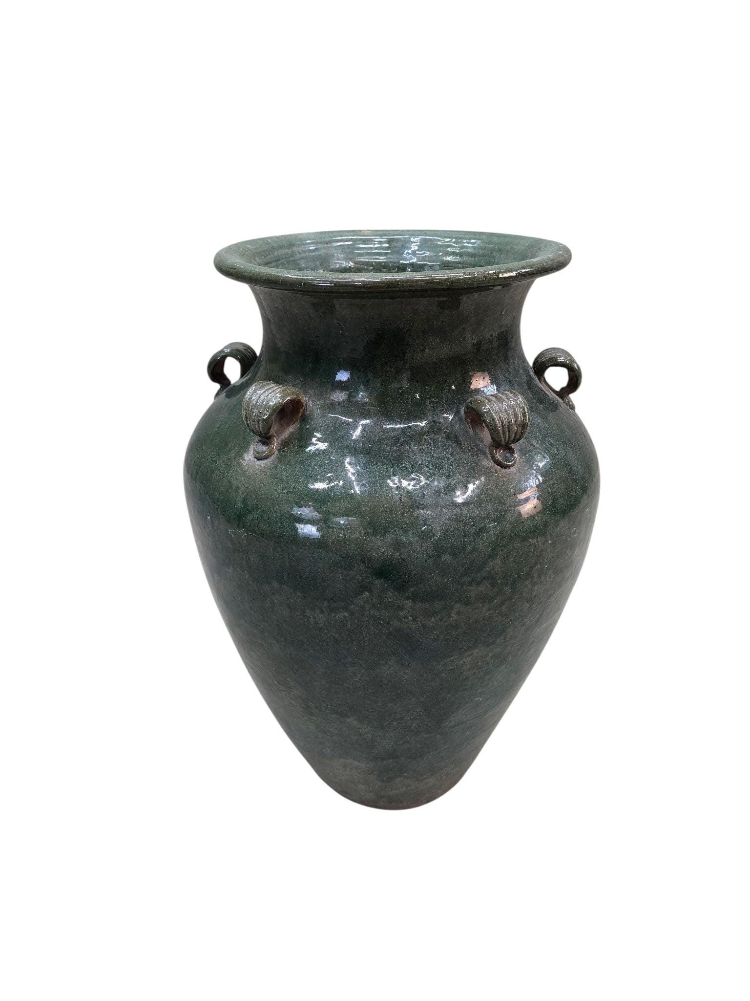 Antique Stoneware Green-Glazed Mataban Jar Vase (1 of 1)