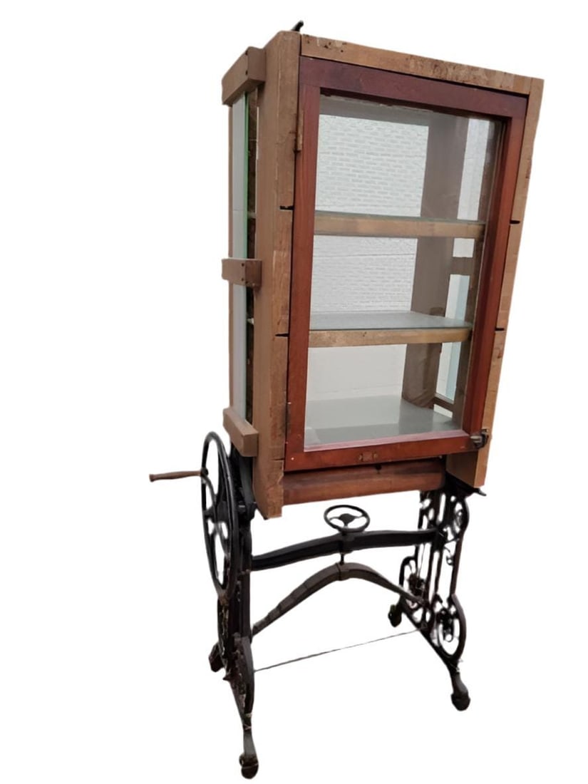 Antique Beste Deutsche Linen Press Mangel Machine - 2