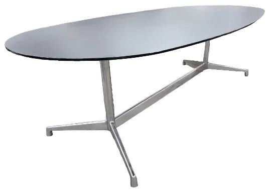 MCM Eames Black Glass and Chrome Table - 5