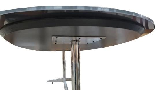 MCM Eames Black Glass and Chrome Table - 6