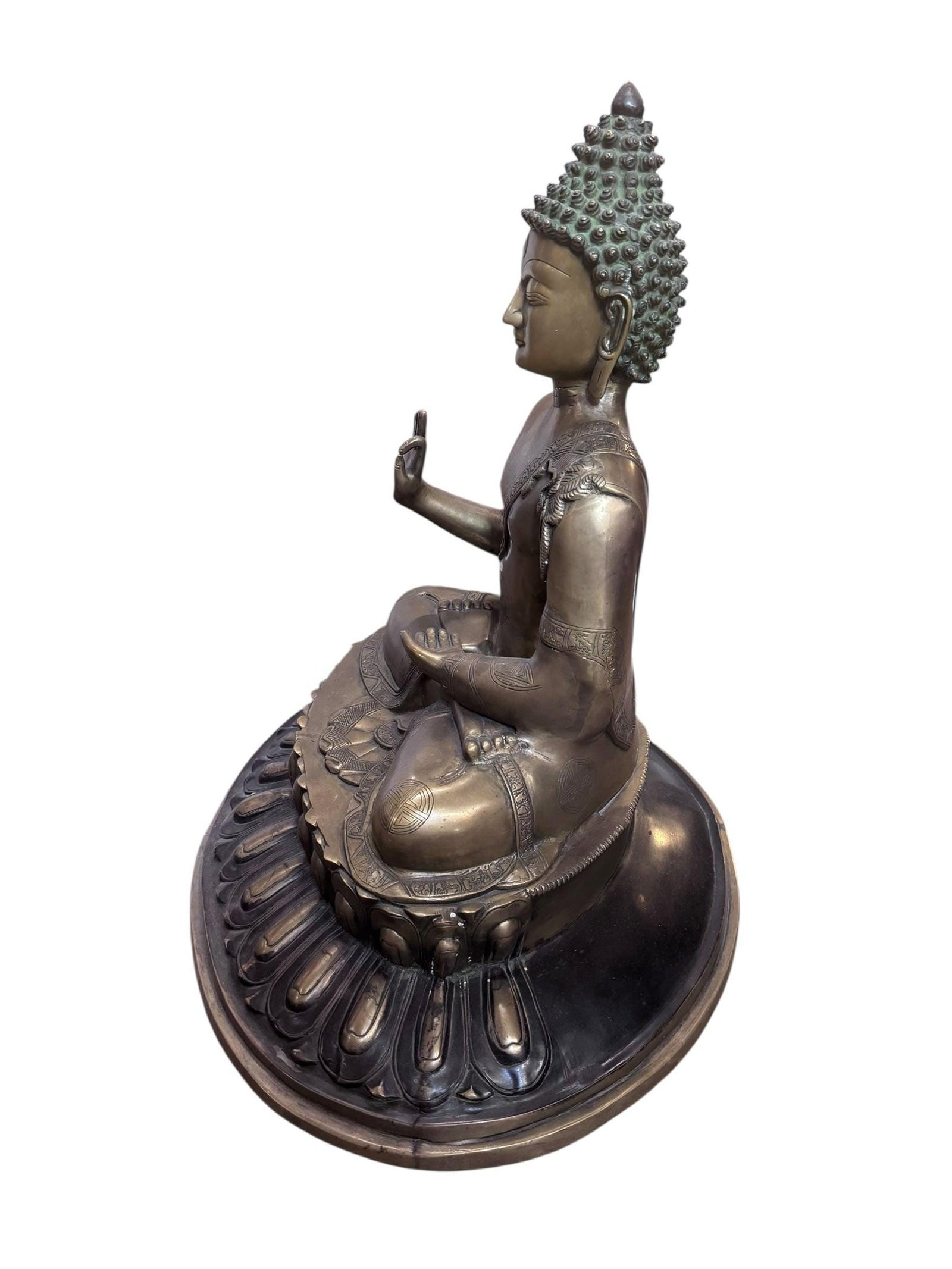 Vintage Imported Tibetan Zen Temple Buddha Statue - 6