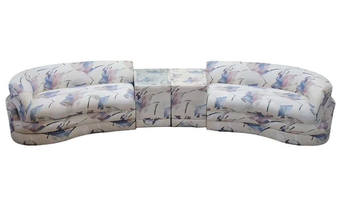 Postmodern Kagan Style Curved Sectional Sofa (1 of 9)