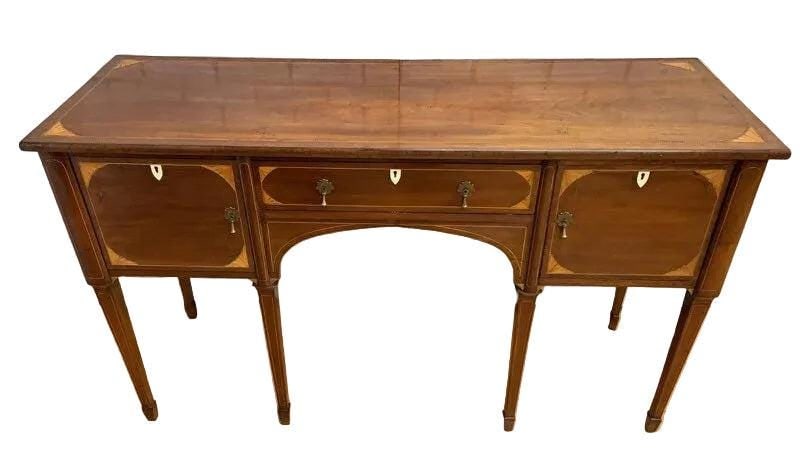 Antique Federal Style Mahogany Inlaid Spade Foot Sideboard - 5
