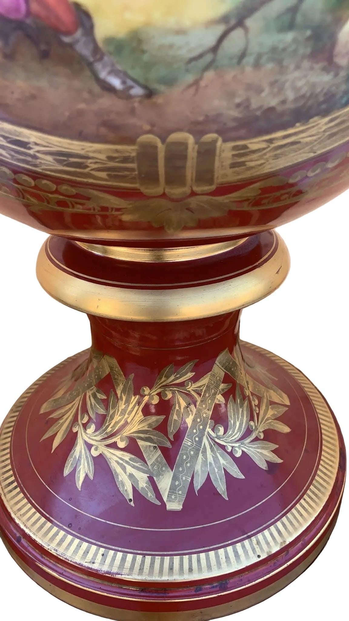 Antique Oversized French Sevres Porcelain Trumpet Vase - 7