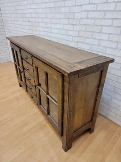 Vintage Rustic Reclaimed Barnwood Cottage Display Cabinet - 3