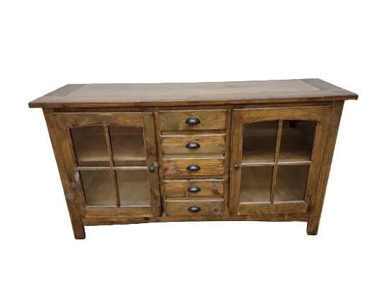 Vintage Rustic Reclaimed Barnwood Cottage Display Cabinet - 5