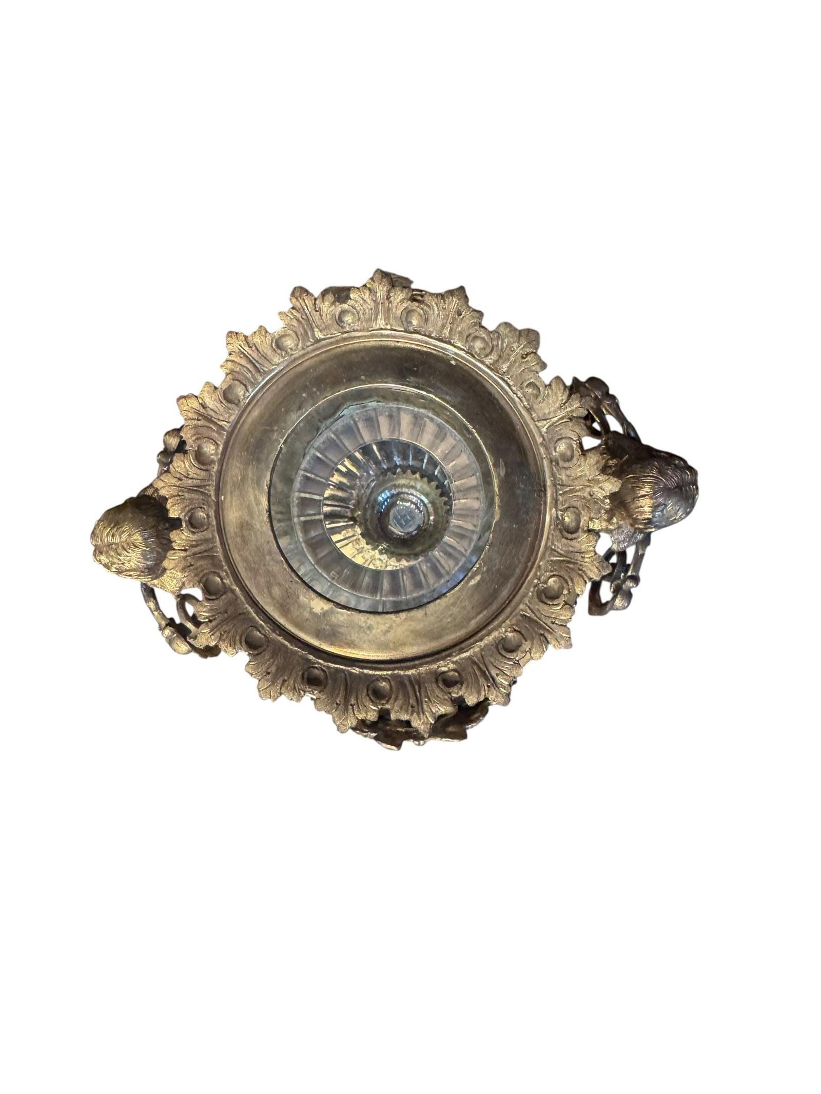 Antique French Gilt Bronze Diamond Cut Baccarat Crystal Urns Signed - Pair - 8