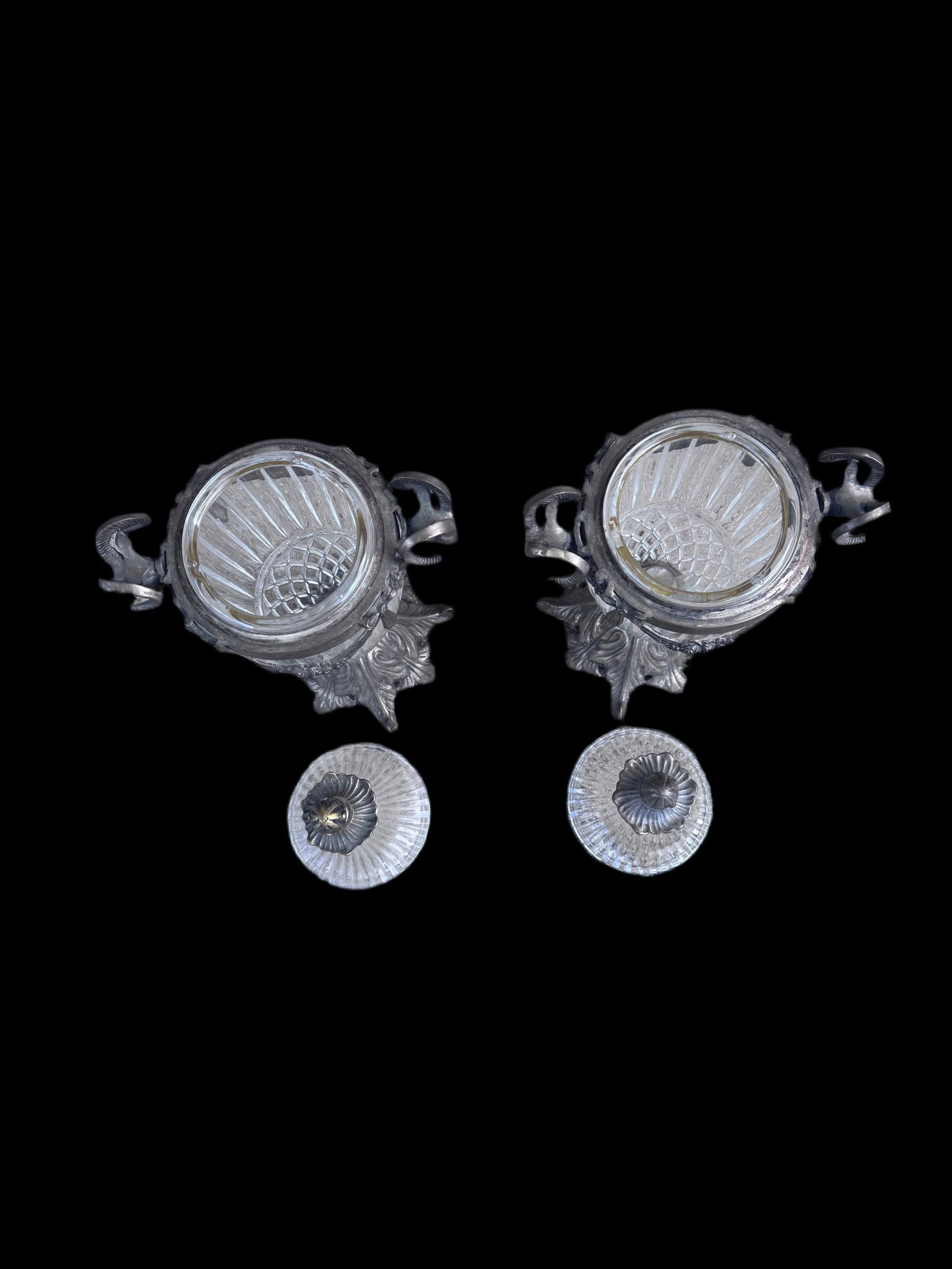 Antique French Cassettes Urns with Ram's Head Handles - Pair - 2