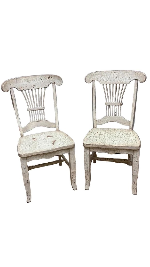 Vintage Farmhouse Style Distressed Dining Chairs - Set of 5 - 2