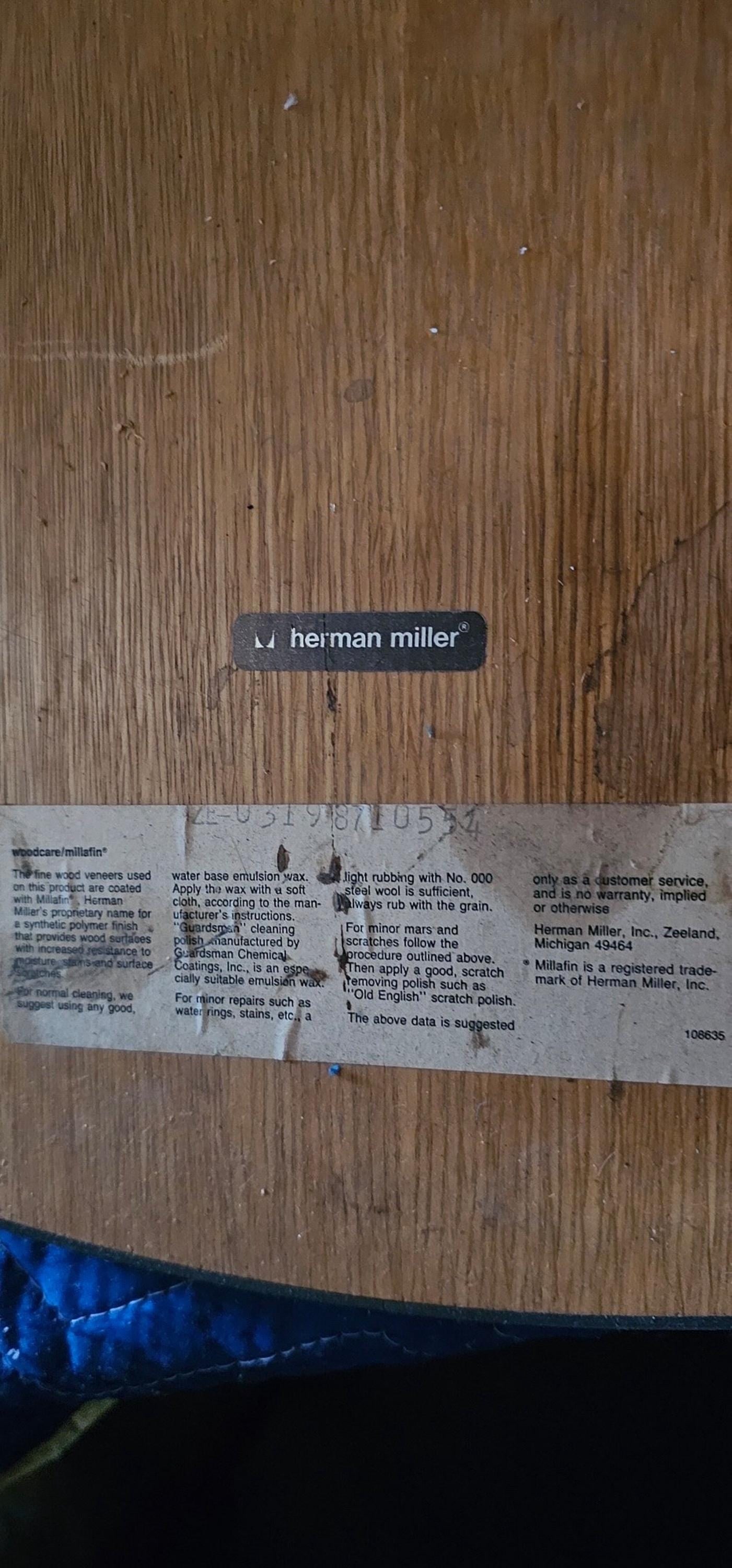 MCM Eames Group Herman Miller Black Laminate Table - 3