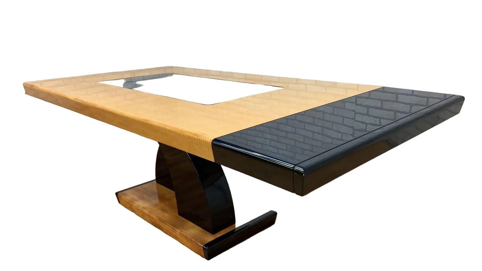 Italian Art Deco Extending Dining Table with 6 Dining Chairs - 6