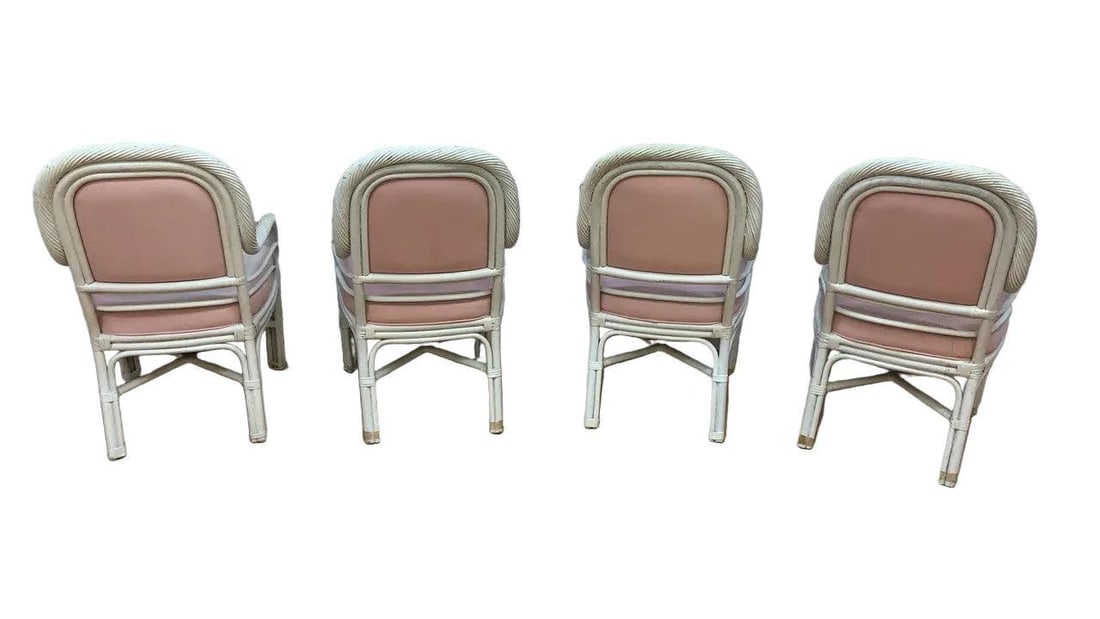 MCM McGuire White Cane 6 Piece Dining Set - 2