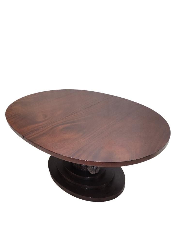 Art Deco Carved Acanthus Leaf Oval Dining Table by Dorothy Draper - 5