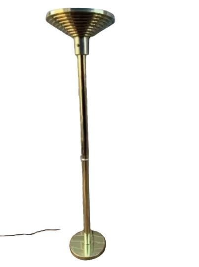 Art Deco Brass Torchiere Floor Lamp - 6