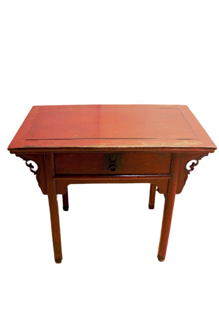 Antique Chinese Red Lacquer Altar Table (1 of 8)