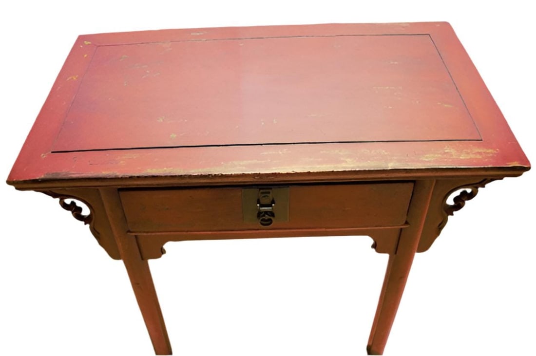 Antique Chinese Red Lacquer Altar Table - 2