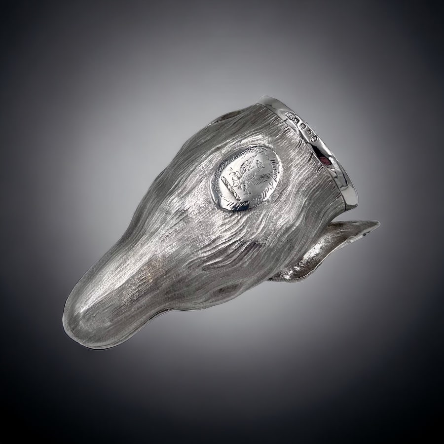 Early 19th Century Antique George III Silver Pair Fox Stirrup Cups London 1802 John Edwards - 6