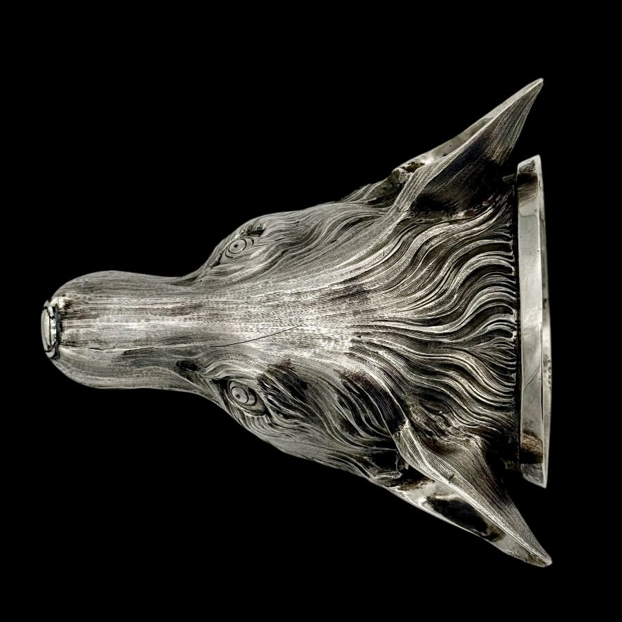 18th Century Antique George III Silver Fox Stirrup Cup London 1773 John Lambe - 5