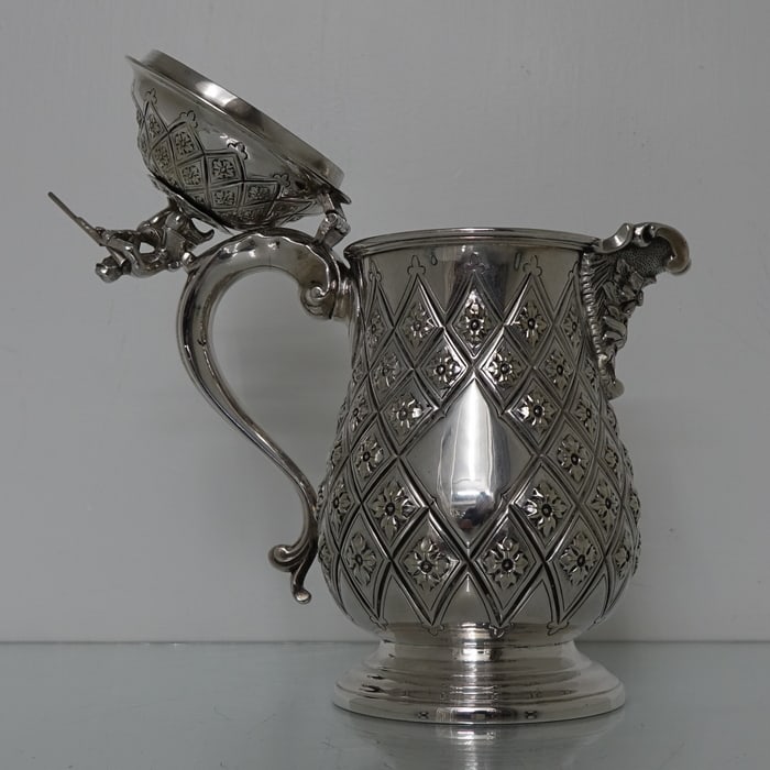 19th Century Antique Silver-Plated Victorian Flagon Circa 1865 (unmarked) - 7