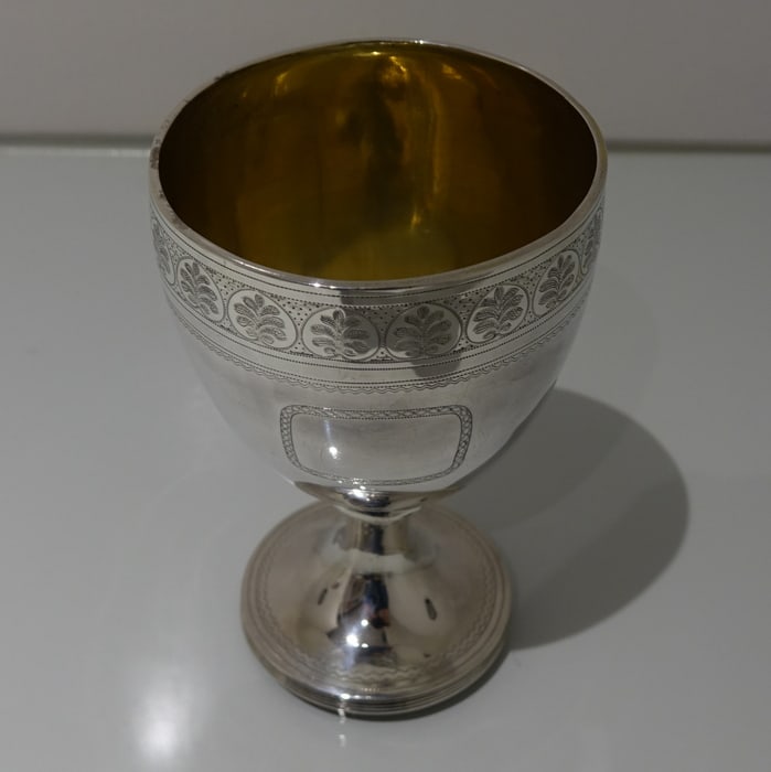Early 19th Century Antique George III Sterling Silver Pair Wine Goblets London 1809 William Bennett - 3