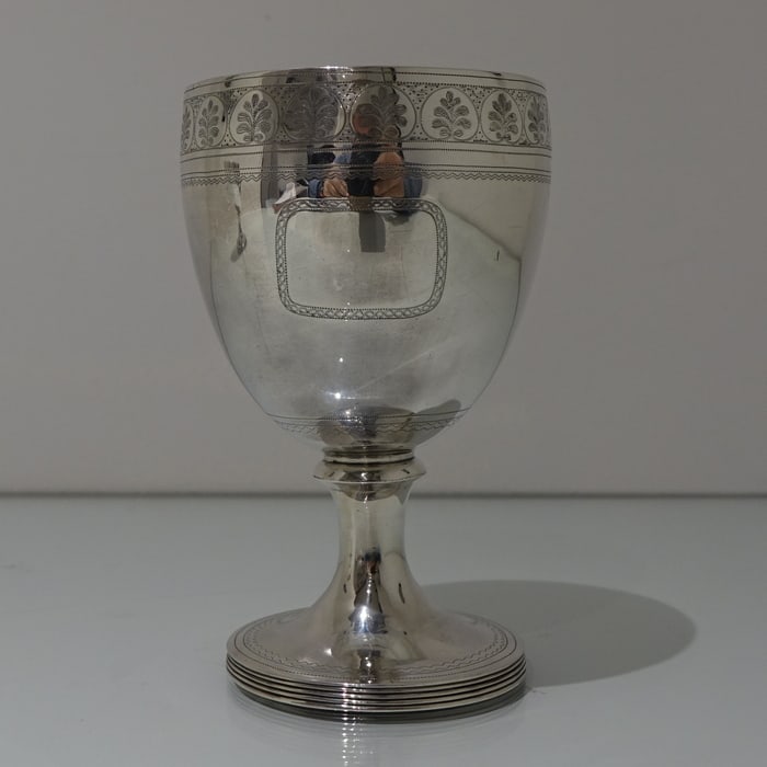 Early 19th Century Antique George III Sterling Silver Pair Wine Goblets London 1809 William Bennett - 4