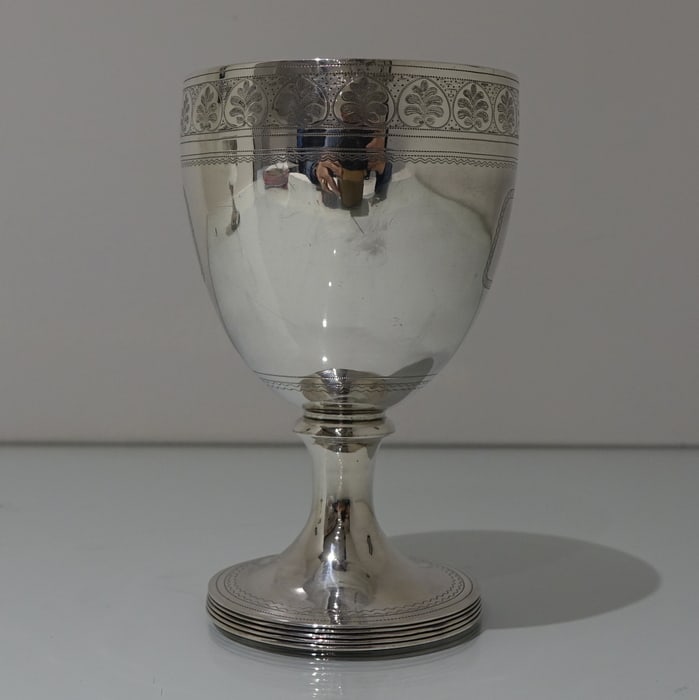 Early 19th Century Antique George III Sterling Silver Pair Wine Goblets London 1809 William Bennett - 5