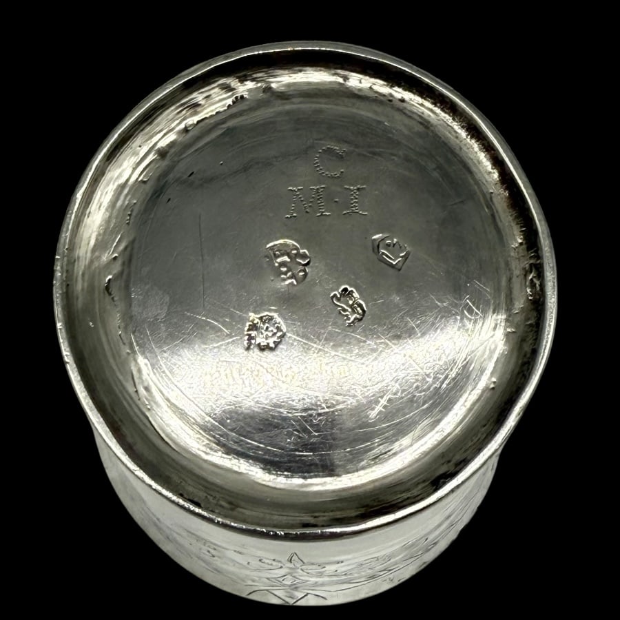 Mid 17th Century Antique Commonwealth Silver Beaker London 1658 Richard Farmer - 8